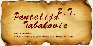 Pantelija Tabaković vizit kartica